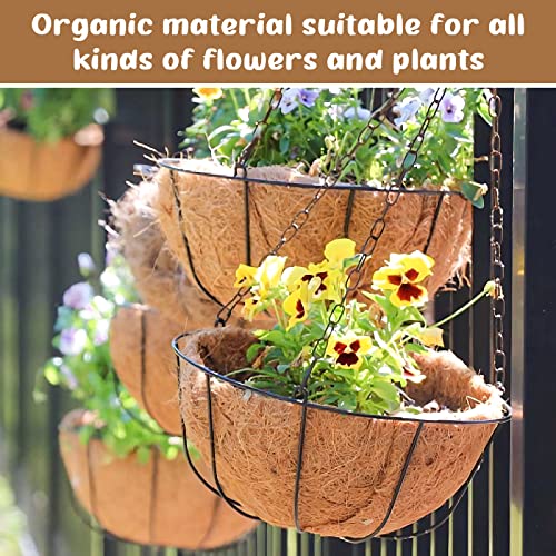 Legigo 3 Pack 20 Inch Hanging Basket Coco Liners Replacement, 100% Natural Round Coconut Coco Fiber Planter Basket Liners for Hanging Basket Flowers/Vegetables - color: 3pcs, size: 20 Inch