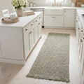 SAFAVIEH Natural Fiber Collection Runner Rug - 2'3" x 8', Green & Natural, Handmade Woven Fringe Jute, Ideal for High Traffic Areas in Living Room, Bedroom (NF826Y) - color: Green/Natural, size: 2'3" x 8' (Runner)