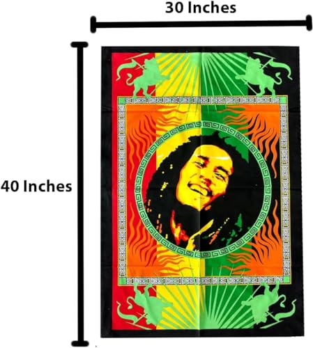 Rastogi Handicrafts Hendrix Guitar 40" X 30" Poster Size Tapestry Decorative Indian Dorm Decor Cotton Tapestry Indian Multi Colored Wall Poster Indian Deity (RH-150) - color: Rh-150