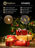 Brightown 12 Pack Led Fairy Lights Battery Operated String Lights Waterproof Silver Wire 7 Feet 20 Led Firefly Starry Moon Lights for DIY Wedding Party Bedroom - color: Warm White & White, size: 12 Pack