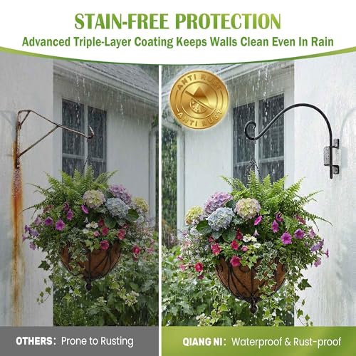 AJART Bird Feeder Hanger of Swivel Hanging Plant Bracket for Outdoor(Black) More Suitable for Outside birdhouses Plant Hooks (16"-2PCs) - color: A-2PCS, size: 16 Inch