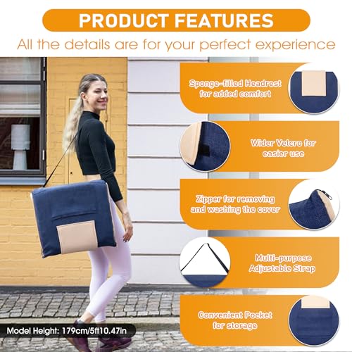 FASTMOMENT 14-Position Adjustable Floor Chair with Back Support - Portable Gound Seating for Adults & Kids, Foldable Meditation Chair with Japanese KOYO Bearings & Washable Linen Cover (Blue) - color: Blue & Yellow, style: Regular