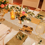 Xinnun 6 Pack Burlap Table Runner with Warm LED Lights,Rustic Lace Wedding Table Decor,Boho Farmhouse Jute Runner for Reception Bridal Shower Party(Fashion,12x70 Inches) - size: 12x70 Inches, style: Fashion