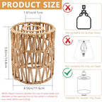 Supkiir 6 Pack Rattan Lamp Shade, Retro Small Pendant Light Shade Replacement, Boho Cylinder Wicker Woven Lampshade for Chandelier, Floor Lamps, Pendant Light, Wall Sconces Light Fixture