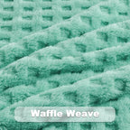 NEWCOSPLAY Super Soft King Blanket Aqua Premium Silky Flannel Fleece 3D Waffle Checkered Lightweight Bed Blanket All Season Use (Aqua, King(90"x110")) - color: Aqua, size: King(90"x110")