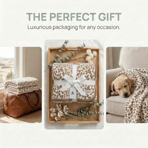 Fleece Throw Blanket 50" x 70" - Soft Cozy Microfiber Plush Blanket, Lightweight Warm Throw for Couch Bed Sofa Chair, All Season Use, Beige Leopard - color: Beige Leopard