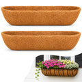 Y&M 30" Coco Liner for Window Box Deck Basket Planter Trough Coconut Fiber Liners, 2pcs Pre-Formed Replacement for planters 30 inch - color: 2pcs 30in Arc