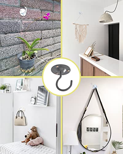 NACETURE Ceiling Hooks for Hanging Plants 3 Pack - Plant Hanger Indoor Hanging Hooks Metal Plant Bracket Iron Lanterns Hangers for Wind Chimes (Black 3 Pack) - color: Black 3 Pack