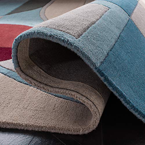SAFAVIEH Rodeo Drive Collection Accent Rug - 3'6" x 5'6", Blue & Multi, Handmade Mid-Century Modern Abstract Wool, Ideal for High Traffic Areas in Entryway, Living Room, Bedroom (RD845B) - color: Blue/Multi, size: 3'6" x 5'6" (Rectangular)