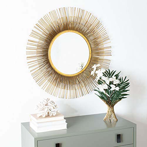 SAFAVIEH Home Collection Weslon 34-inch Gold Sunburst Round Mirror