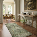 Machine Washable Kitchen Runner Rug: 2'x6' Hallway Rug Non Slip Low-Pile Stain Resistant Soft Carpet Runners for Entryway Hallways Kitchen Laundry Room Beside Farmhouse - color: Black and Green, size: 2' x 6' (Rectangular)