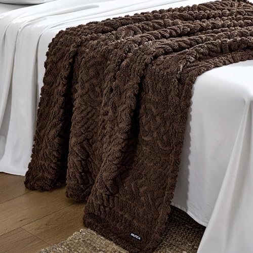 Nautica - Sherpa Throw Blanket, 50" x 60", Reversible & Soft Blanket for Couch or Bed, Cozy Bedding for Year Round (Declan Brown) - color: Declan Brown