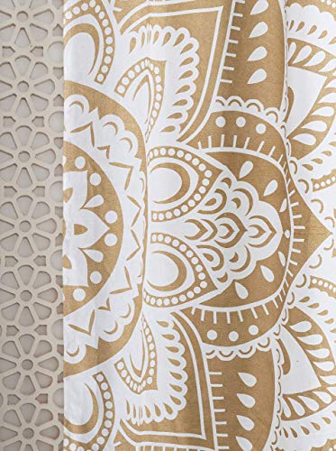 Popular Handicrafts Indian Hippie Bohemian Beautiful Passion Ombre Color Mandala Curtain Panels White Gold - color: Gold, size: 25"W x 74"L (Pack of 2)