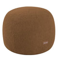 MeMoreCool Stuffed Round Pouf Ottoman Foot Rest, Floor Pouf Foot Stool with Soft Foam Chunk Filling, Small Round Ottoman Footstool Circle Footrest for Living Room, Light Coffee - color: Teddy Light Coffee