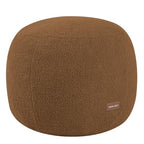 MeMoreCool Stuffed Round Pouf Ottoman Foot Rest, Floor Pouf Foot Stool with Soft Foam Chunk Filling, Small Round Ottoman Footstool Circle Footrest for Living Room, Light Coffee - color: Teddy Light Coffee