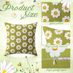 Fourluoo 4 Pcs Daisy Embroidered Throw Pillow Covers 18x18 Daisy Decorative Pillow Cover with Zipper Spring Floral Tufted Cushion Pillowcase for Bed Couch Sofa Living Room - style: Daisy