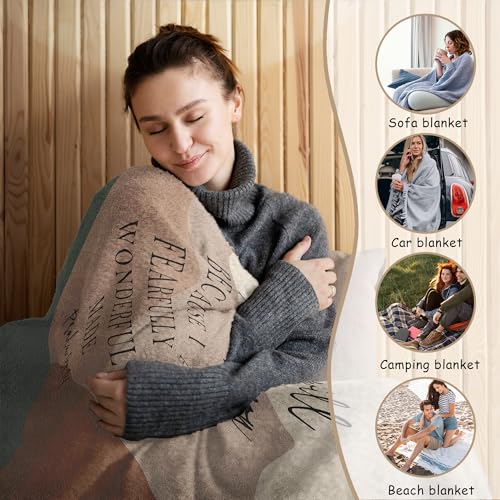 HIWX Christian Blanket, Religious Christian Gifts for Women, Faith Based Gifts, Psalm 139:14 Bible Verse Boho Throw Blanket for Couch Bed Sofa Living Room Bedroom Decor, 50x60 Inches - color: Mountain, size: 50“L x 60”W