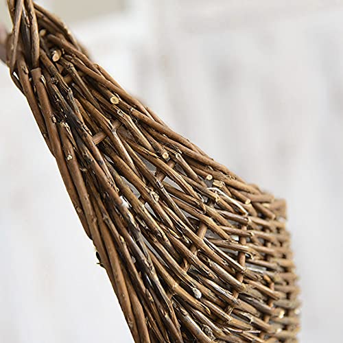 2PCS Woven Wall Hanging Baskets for Organizing Flower Plants Boho Decor, Wall Mounted Planter Basket, Flower Pot Natural Wicker Rattan Plant Flower Pot Home Garden Wedding Wall Decorations (Brown) - color: Brown