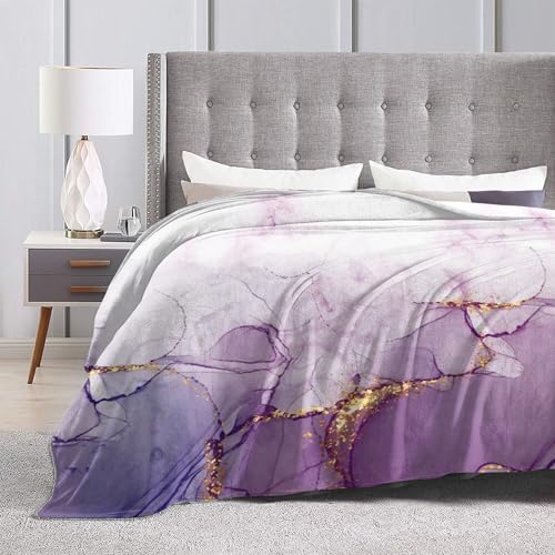 Purple Marble Print Throw Blanket for Couch Chair Sofa Bed, Flannel Soft Abstract Modern Elegant Luxury Boho Seasonal Warm Cozy Farmhouse Blanket for Bedroom Living Room Car All Season 30"x 40" - color: Marble02, size: 30X40 inch