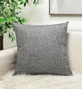 Aiking Home Woven Fine Faux Linen Throw Pillow Cover, Size 18"x18", Gray - color: Gray, size: 18" x 18" (Pack of 1)