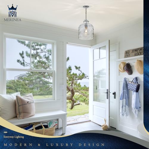 Chrome Pendant Light for Kitchen Island – 10" Modern Glass Dome Hanging Light Fixture, Single E26 Ceiling Pendant Lamp for Dining Room, Hallway, Bedroom - color: Chrome-Medium