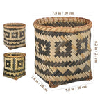 MAGICLULU Bamboo Weaving Basket 8.26X7.87X7.87In Woven Trash can Sundries Organizer Decorative Storage for Home Kitchen Office