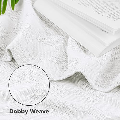 Utopia Bedding 100% Cotton Thermal Blanket White King Size Soft, Lightweight, Breathable, Cozy Spring and Summer Blankets for Bed, Home Room Decor Gifts for Fathers Day and Dad (90x108 Inches) - color: White, size: King