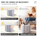Tiita Floral Pouf Ottoman, Foot Stools Ottoman with Foam Chunk Filling, Puff Foot Rest for Couch, Living Room, Kids Room, Grey - color: Flower Grey