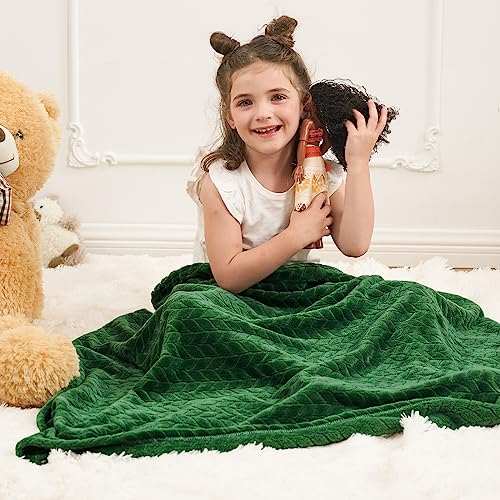 InHand Fleece Baby Blanket, Super Soft Swaddle Blanket, Plush Fuzzy Warm Green Throw Blanket, Newborn Receiving Blanket for Crib, 30x40 inches - color: A-green, size: Baby-30x40 IN