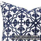 Slow Cow Throw Pillow Cover Navy Blue Embroidery Canvas Throw Pillow Cover for Couch Bed Sofa Navy Geometric Cushion Cover 18 x18 Inches - color: Navy Football, size: 18" x 18" (Pack of 1)