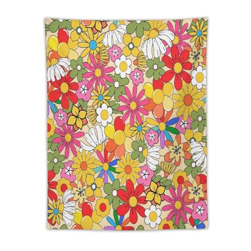 70s Vintage Flower Tapestry，Retro Floral Hippie Aesthetic Art Tapestries Home Decor for Living Room Bedroom Nursery 30"x40" - color: 70s Flower-2, size: 40"L x 30"W