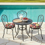 LVTXIII Outdoor Bistro Chair Cushions, 15"x15"x4" Round Patio Chair Cushions, All Weather Tufted Seat Cushions for Patio Furniture Use, Set of 2, Flower Bloom - color: Flower Bloom