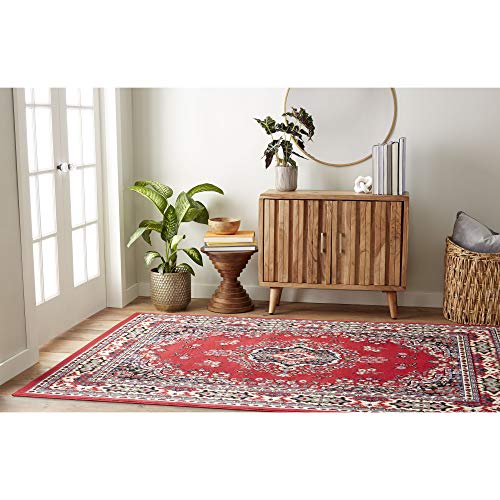 Home Dynamix Premium Sakarya Traditional Medallion Area Rug, Red/Black, 3'7"x5'2" - color: Red / Black, size: 3'7" x 5'2" (Rectangular)