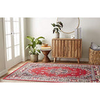 Home Dynamix Premium Sakarya Traditional Medallion Border Area Rug, Claret, 9'2"x12'5" Rectangle, Red/Black - color: Red / Black, size: 9'2" x 12'5" (Rectangular)
