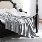 JIAHANNHA Grey Throw Blankets,Fleece Blanket Throw Size 50"×60",Super Soft Cozy Plush Light Grey Blanket for Couch Sofa Bed,Flannel Lightweight Warm Bed Blankets - color: Grey, size: Throw(50"×60")