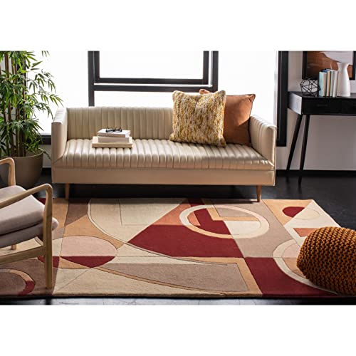 SAFAVIEH Rodeo Drive Collection Accent Rug - 2'6" x 4'6", Beige & Multi, Handmade Mid-Century Modern Abstract Wool, Ideal for High Traffic Areas in Entryway, Living Room, Bedroom (RD845A) - color: Beige/Multi, size: 2'6" x 4'6" (Rectangular)