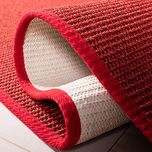 Martha Stewart x SAFAVIEH Area Rug Collection - 2'3" x 8' Runner, Red, Sisal & Jute, Farmhouse Style, Ideal for Living Room, Bedroom, Foyer, Hallway (MSR9501Q) - color: Red, size: 2'3" x 8' (Runner)