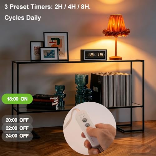 Boho Style Rattan Table Lamp,Dimmable Bamboo Desk Lamp,Timer Build in,Raffia Shade - color: Raffia