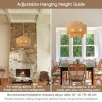 24'' Boho Rattan Chandelier, 4-Light Hand-Woven Wicker Pendant Lamp, Rustic Modern Ceiling Light Fixture for Dining Room, Kitchen Island, Living Room, Bedroom, Foyer, Entryway, Over Table - color: Brown A