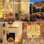 DomeStar 40Ft 120 LED Fairy Lights with Vines, Vines with Light for Bedroom, Curtain String Lights with Remote for Dorm, Wedding, Party, Wall, Indoor, Outdoor Holiday Home Decor - style: 40Ft-120LED-lvy