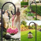 Shepherd-Hooks Adjustable for Bird-Feeder Lantern Plant-Hook Garden-Stake - Plant Stand Hanger for Outdoor Flower Basket, Bird Feeder Hanger Weddings Décor - size: 92 INCH, style: B-2 Pack