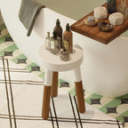 LitaEther Reverse Dipped Wood Plant Stand, Wood Accent Stool,Milking Stool Set (16" H x 12" D+18" H x 12" D) - size: 16"+18" Tall