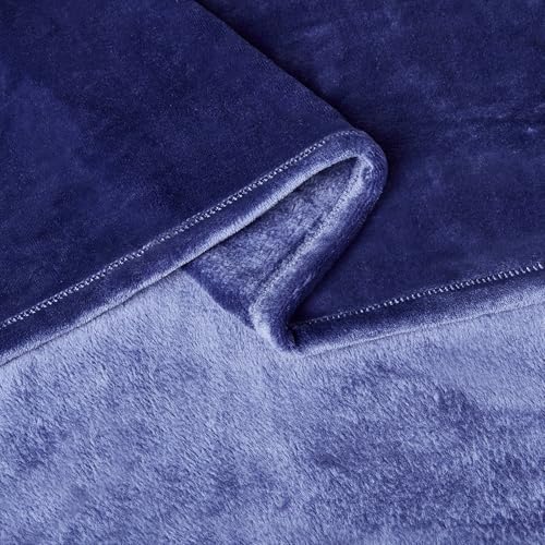Amazon Basics Throw Blanket, Ultra-Soft Flannel Fleece Microfiber, Cozy for Couch Sofa Bedroom, Fade-Resistant, 50 x 60 Inches, Navy - color: Navy, size: 50 x 60 inches