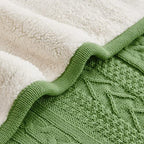 Longhui bedding Sage Green Acrylic Cable Knit Sherpa Throw Blanket - Thick, Soft, Big, Cozy Sage Green Knitted Fleece Blankets for Couch, Sofa, Bed - 50 x 63 Inches - color: Sage Green, size: 50" x 63", Standard