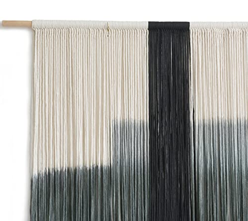 Macrame Wall Hanging Large Dip Dye Tapestry Fiber Wall Art Boho Living Room Bedroom Macrame Wall Decor 59''Wx35''L - color: Grey