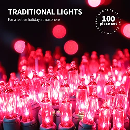 100LIGHTS PINK Extra-Bright With End Connectors Christmas Decorative Lights 5.98m UL Certified Mini String Light Set Waterproof for Home Garden Holiday Christmas Tree Party Patio Decor Wedding - color: Pink, size: 100 COUNT-1PACK