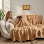 Muslin Blanket - Pure 100% Turkish Cotton Airy Soft Light Versatile Gauze Throw Blanket for Bed, Couch, Sofa (Beige, Twin XL Size (71" x 95" inch)) - color: Beige, size: Twin XL Size ( 71" x 95" inch )