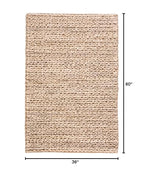 Dash and Albert Jute Area Rug - 3' x 5' Bleached Oak Solid Handwoven Accent Rug - Durable, Eco-Friendly, High Traffic Areas Hallway, Bedroom, Stairs - Premium Luxury Hotel Quality Soft Breathable - color: Jute Woven Bleached Oak, size: 3' x 5' (Rectangula