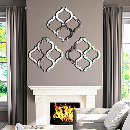 DMDFIRST Arc-Shaped Decorative Wall Mirror Silver Color 14.75”x14.75”, Exquisite Bevelled Gorgeous Glam Accent Decor Mirror, Unique Modern Fashion