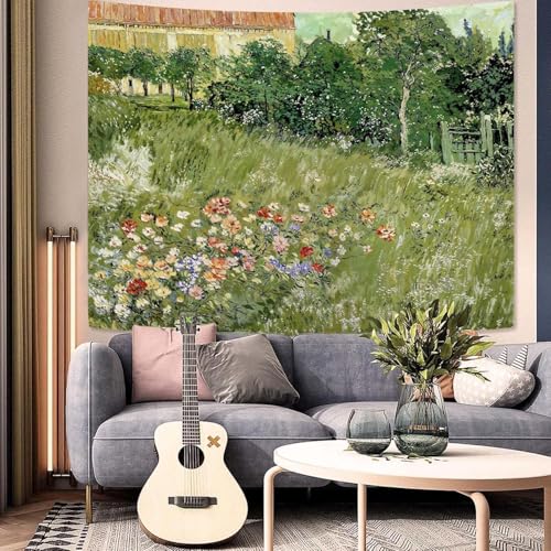 Yeoiat Van Gogh Tapestry Floral Wall Tapestry, Nature Tapestries for Bedroom Art Tapestries Wall Hanging for Bedroom Living Room 36"x48" - color: Green, size: 48"L x 36"W